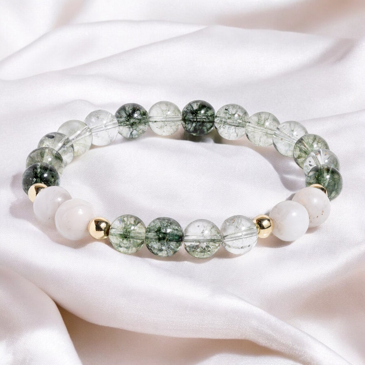 Green Chlorite & Mother of Pearl 'Tranquil Harmony' Bracelet