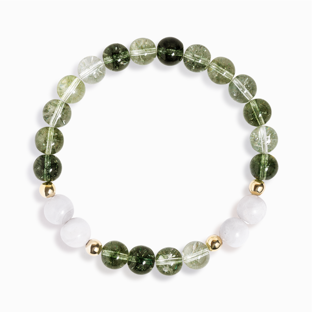 Green Chlorite & Mother of Pearl 'Tranquil Harmony' Bracelet