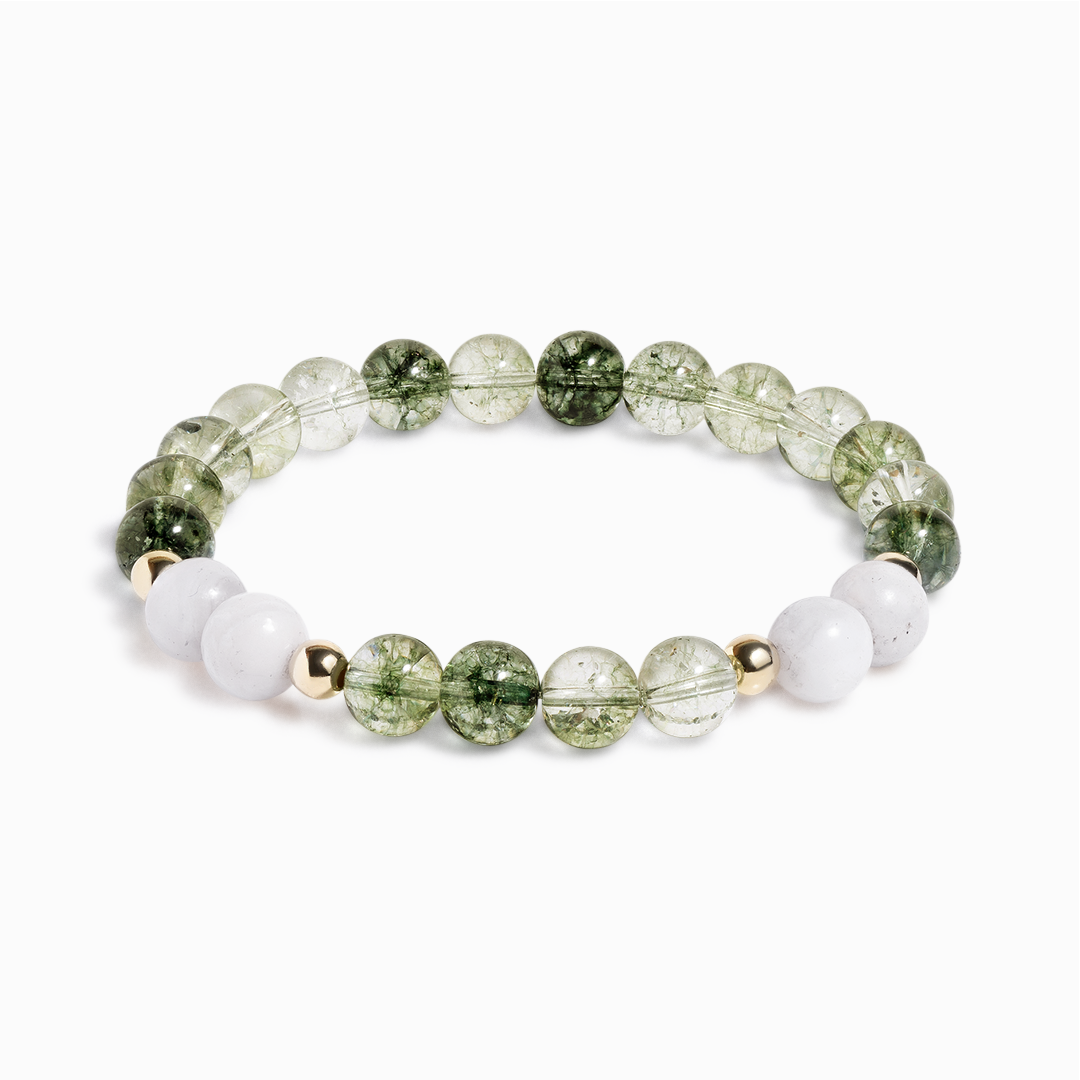 Green Chlorite & Mother of Pearl 'Tranquil Harmony' Bracelet