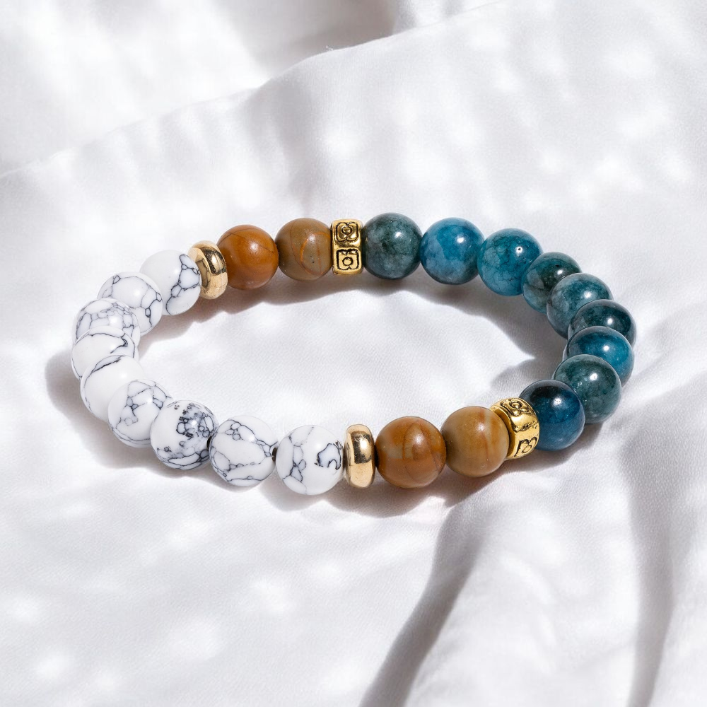 Howlite & Apatite 'Tranquil Sea' Bracelet