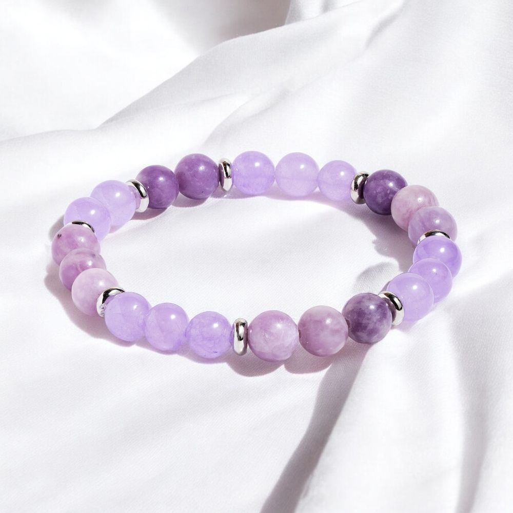 Amethyst & Lepidolite 'Soothing Violet' Bracelet