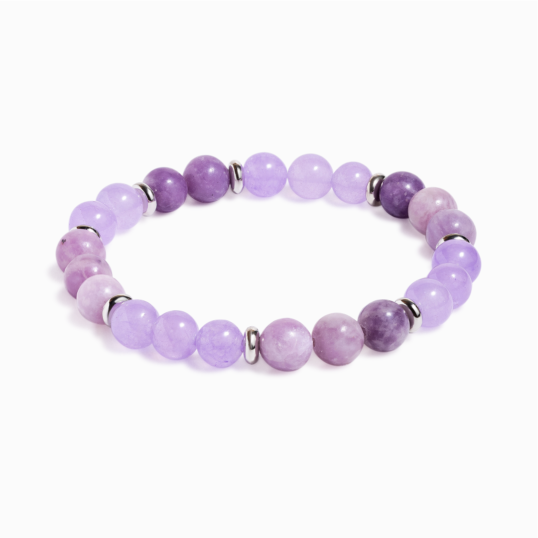 Amethyst & Lepidolite 'Soothing Violet' Bracelet