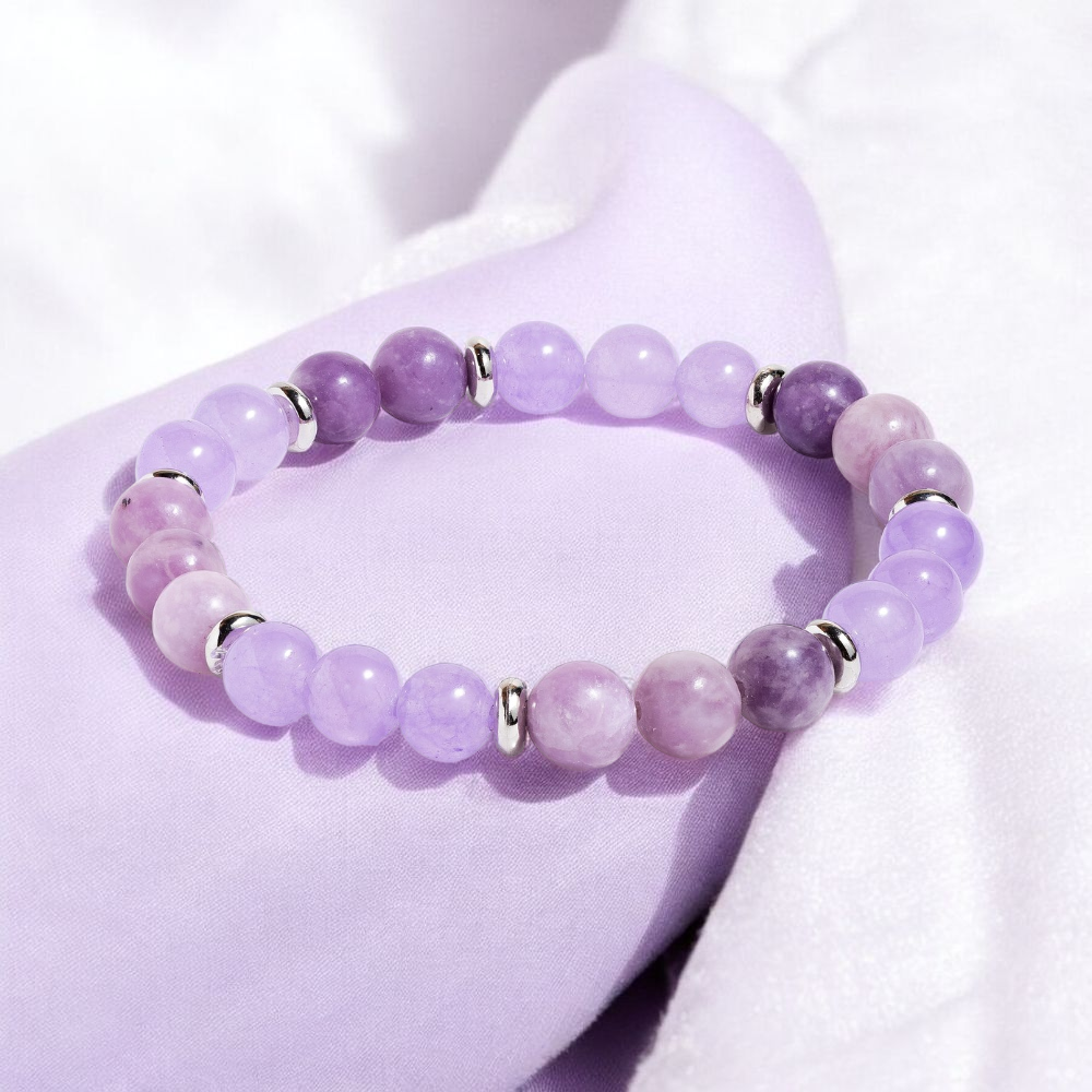 Amethyst & Lepidolite 'Soothing Violet' Bracelet