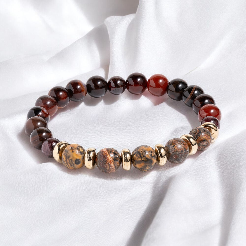 Brecciated Jasper & Garnet 'Fiery Passion' Bracelet