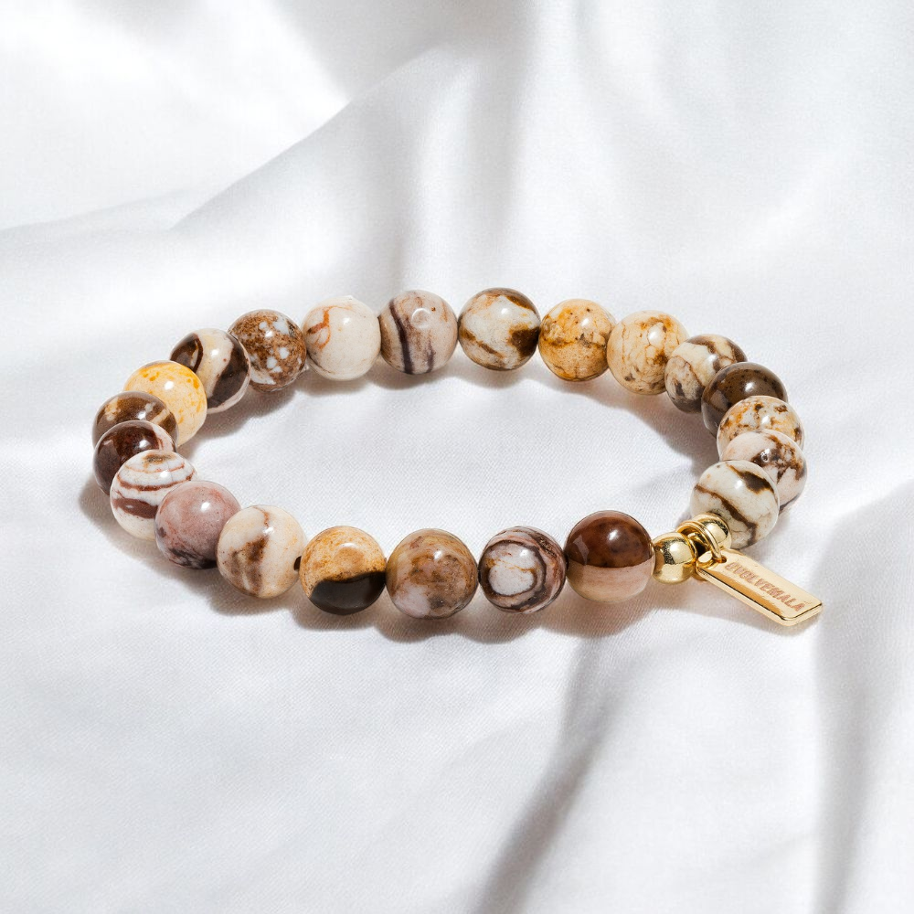 Bamboo Leaf Agate 'Earthen Harmony' Bracelet