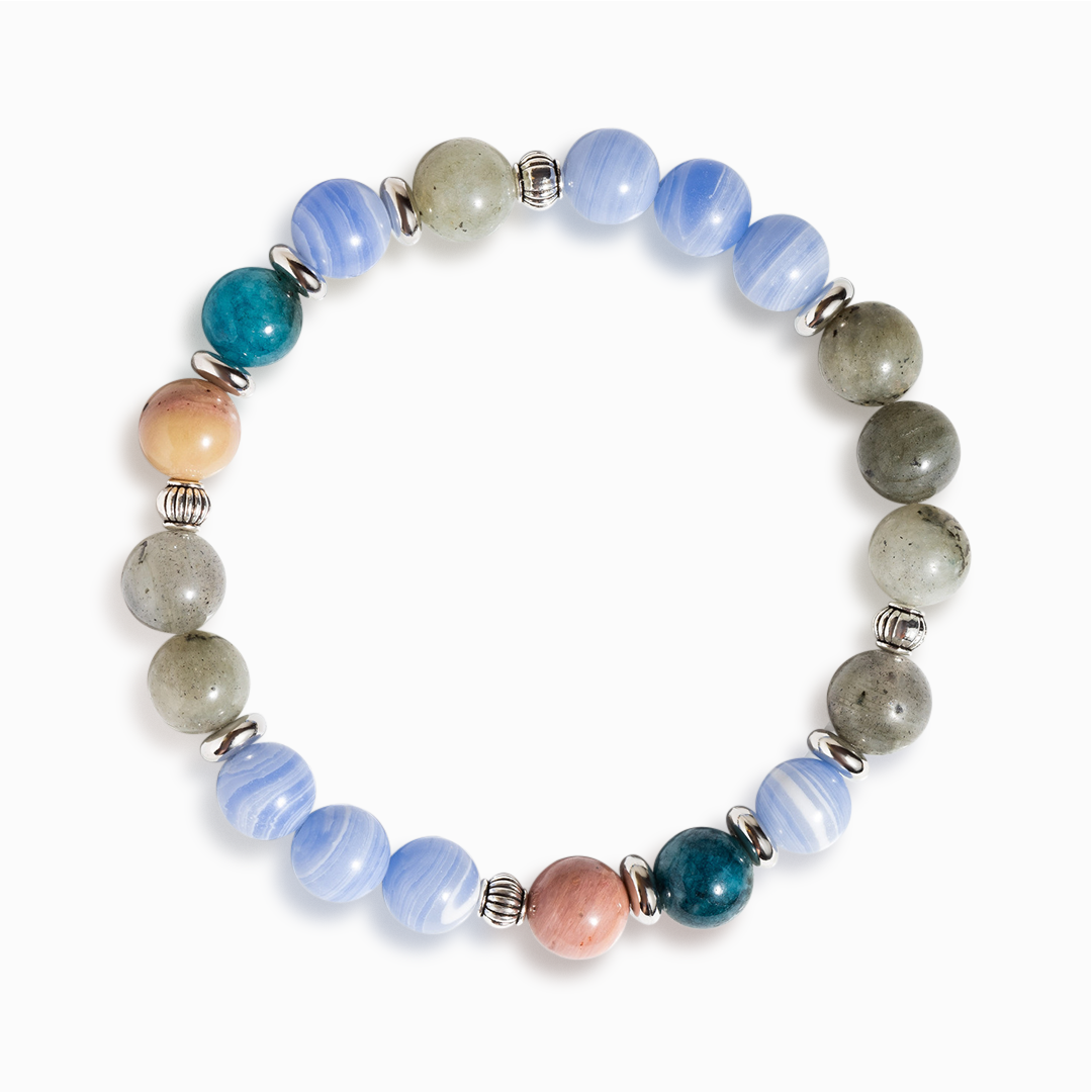 Blue Lace Agate & Labradorite 'Happy Aura' Bracelet