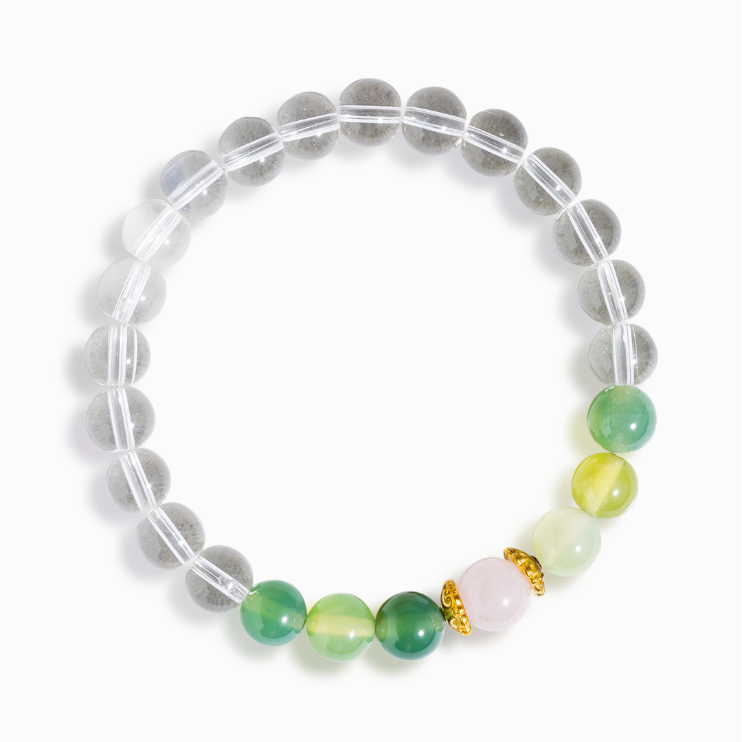 Rose Quartz & Green Grape Agate 'Graceful' Bracelet