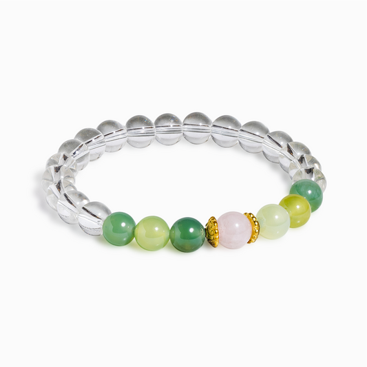 Rose Quartz & Green Grape Agate 'Graceful' Bracelet