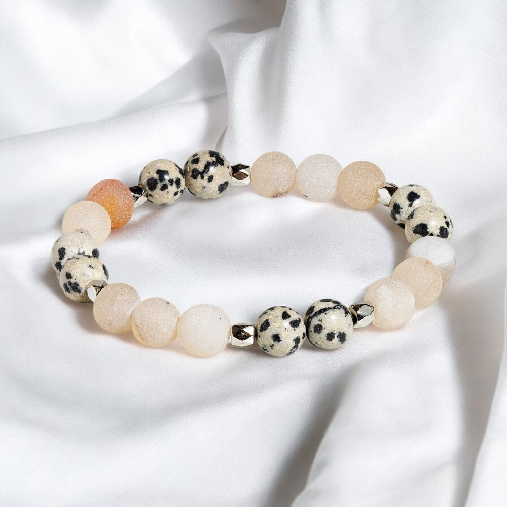 Druzy Agate & Dalmatian Jasper 'Delightful' Bracelet