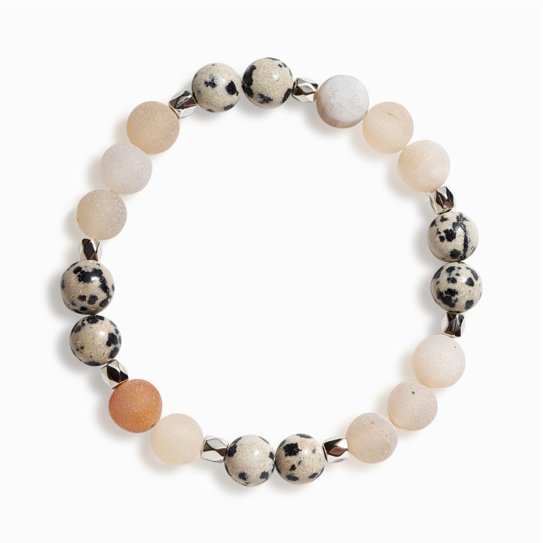 Druzy Agate & Dalmatian Jasper 'Delightful' Bracelet