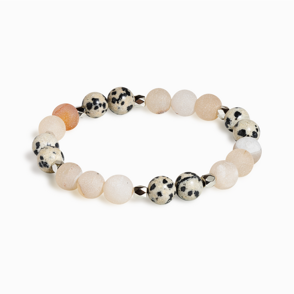 Druzy Agate & Dalmatian Jasper 'Delightful' Bracelet