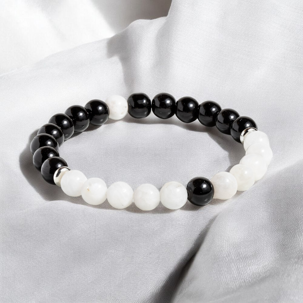 Obsidian & Moonstone 'Grateful Spirit' Bracelet