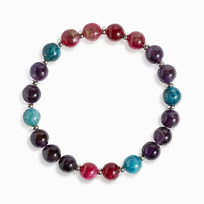 Watermelon Tourmaline & Apatite 'Vibrant Harmony' Bracelet