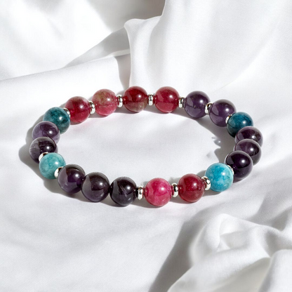 Watermelon Tourmaline & Apatite 'Vibrant Harmony' Bracelet