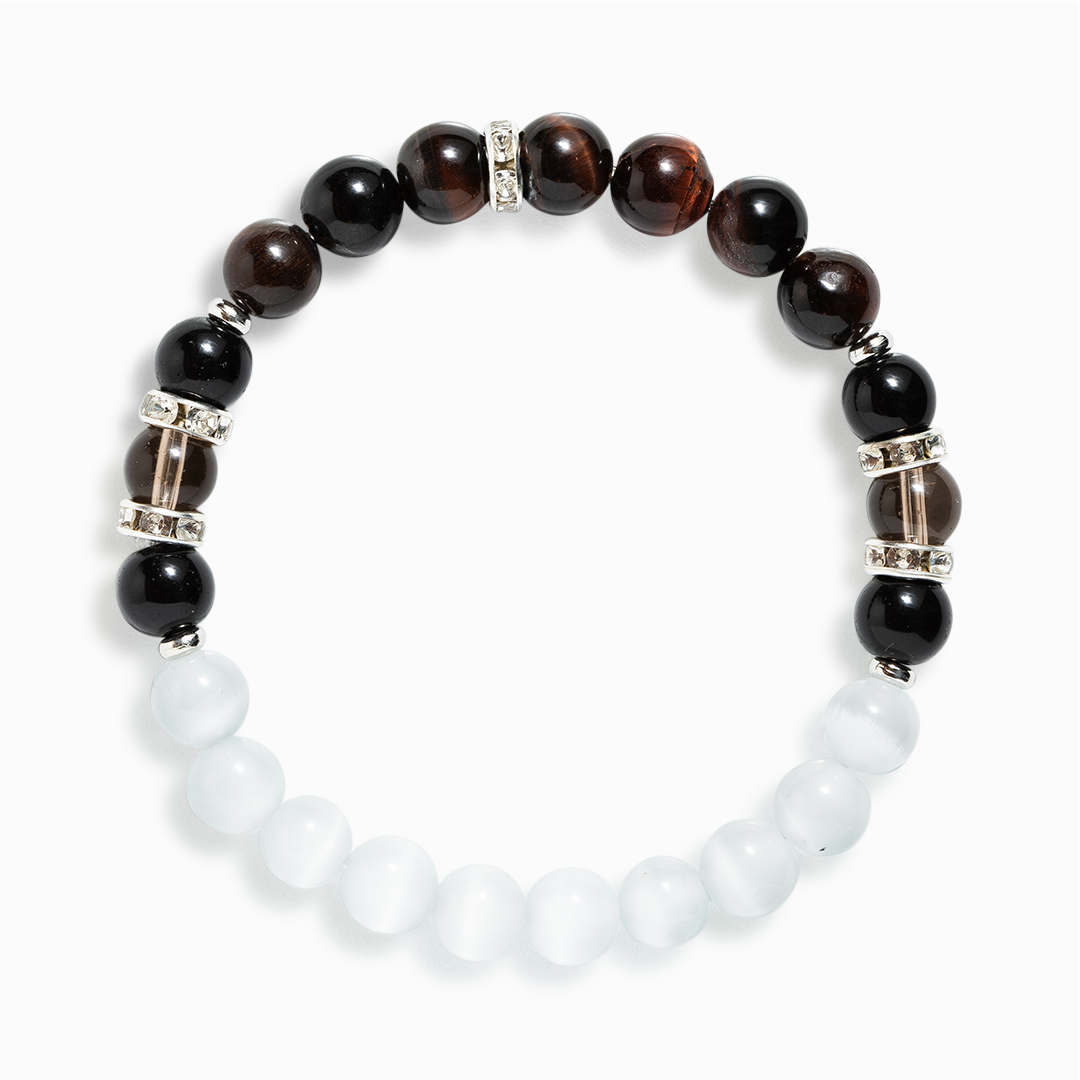 Red Tiger's Eye & Smoky Quartz 'Energized Grace' Bracelet