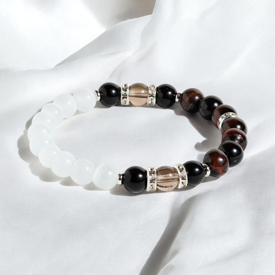 Red Tiger's Eye & Smoky Quartz 'Energized Grace' Bracelet