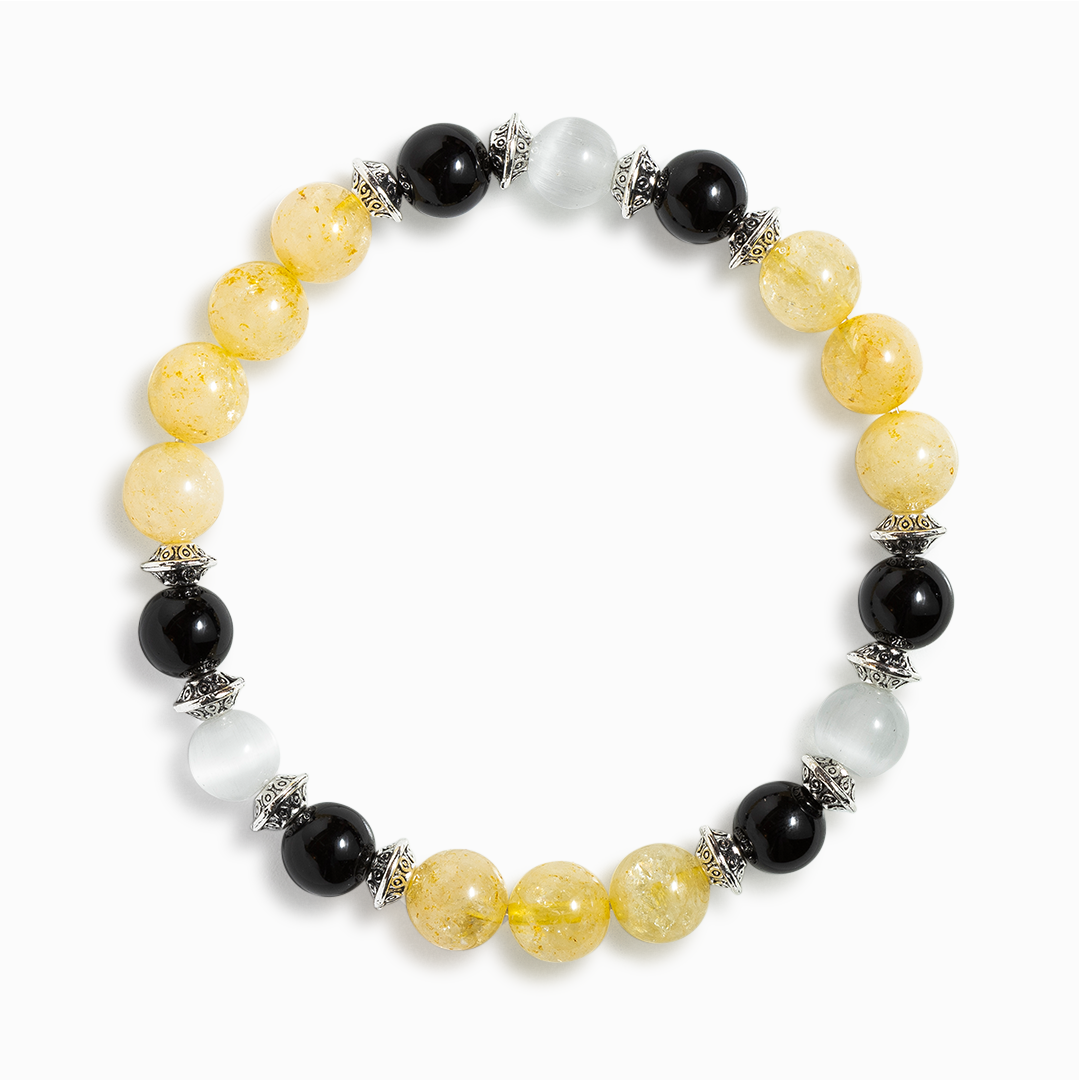 Obsidian & Citrine 'Radiant Shield' Bracelet