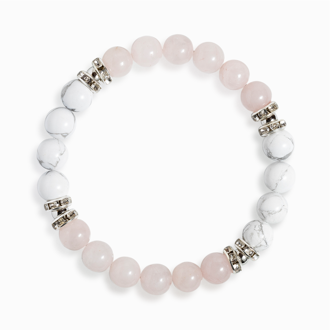 Rose Quartz & Howlite 'Balanced Hearts' Bracelet