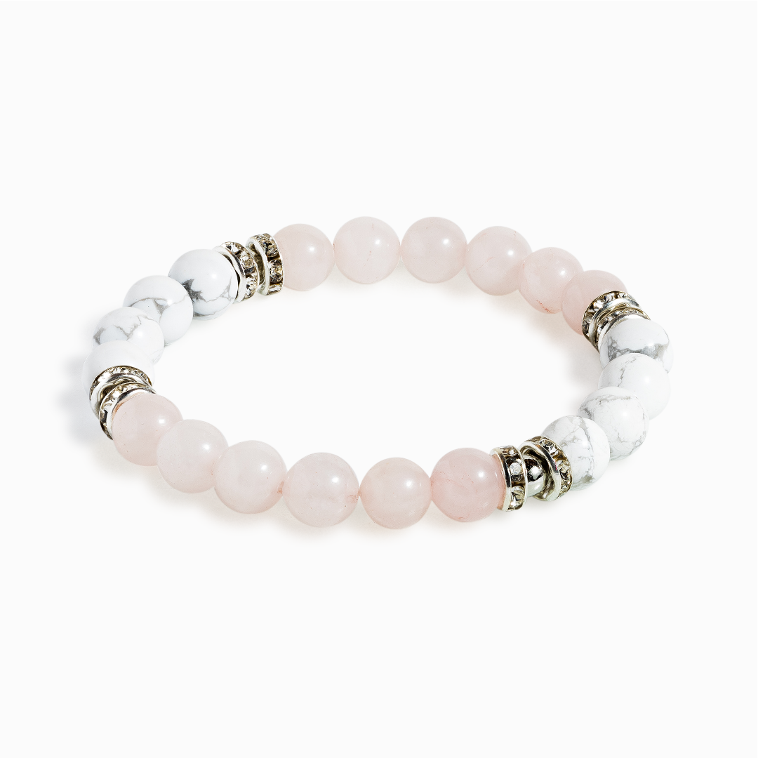 Rose Quartz & Howlite 'Balanced Hearts' Bracelet