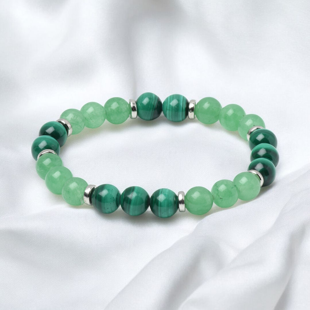 Malachite & Green Aventurine 'Tranquil Growth' Bracelet