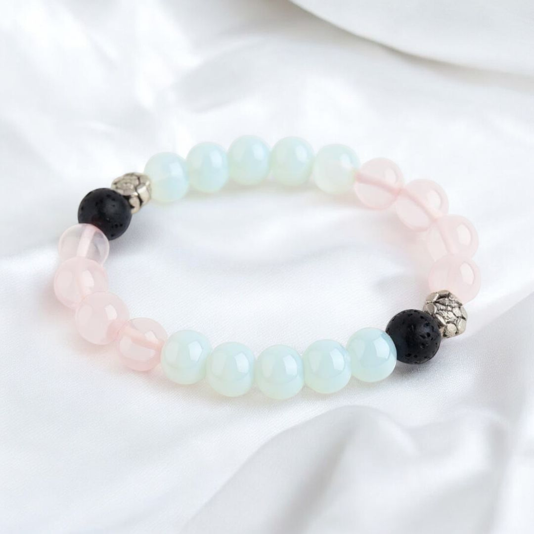 Lava Stone & Rose Quartz 'Renewed Serenity' Bracelet