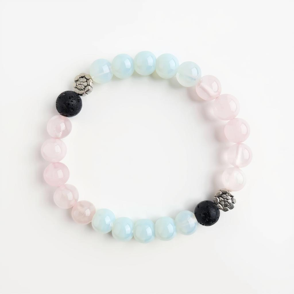 Lava Stone & Rose Quartz 'Renewed Serenity' Bracelet