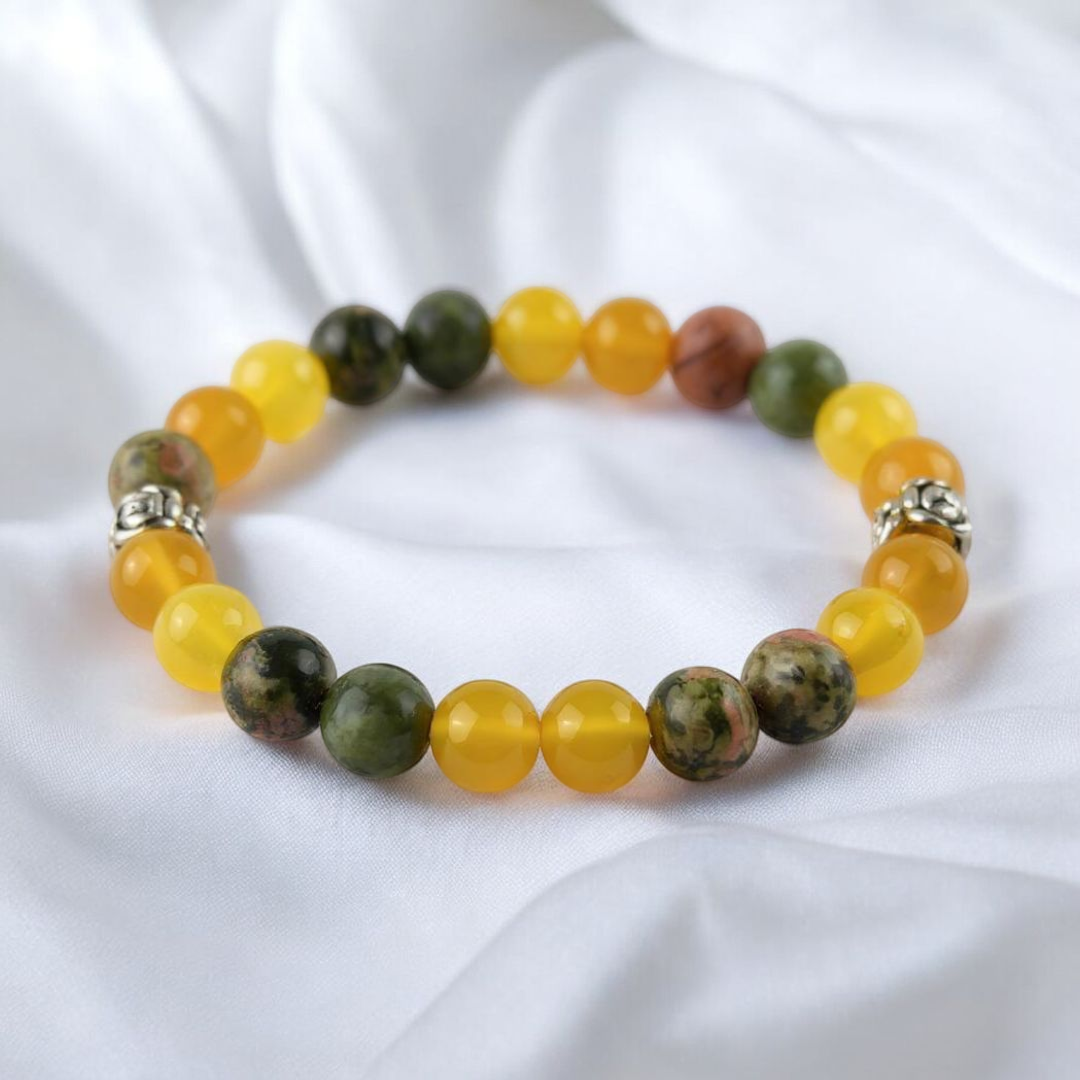 Yellow Agate & Unakite 'Energized Harmony' Bracelet