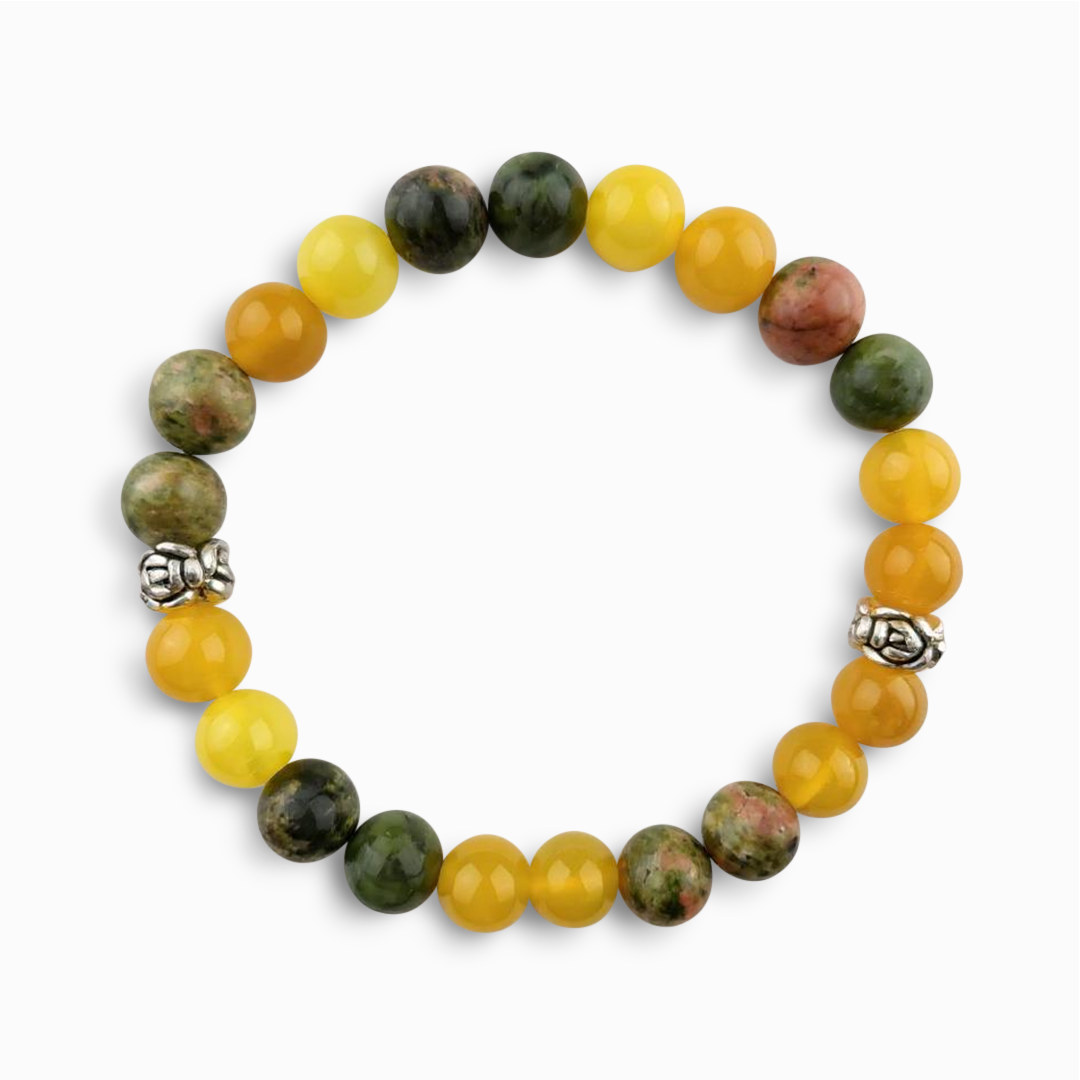Yellow Agate & Unakite 'Energized Harmony' Bracelet