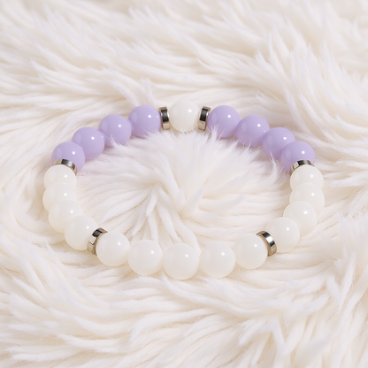 Violet Chalcedony & White Jade 'Peaceful Mind' Bracelet