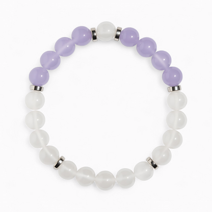 Violet Chalcedony & White Jade 'Peaceful Mind' Bracelet