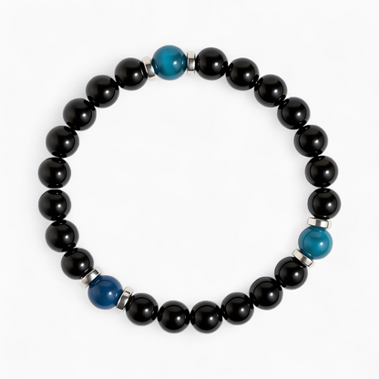 Obsidian & Blue Tiger's Eye 'Vigilance' Bracelet
