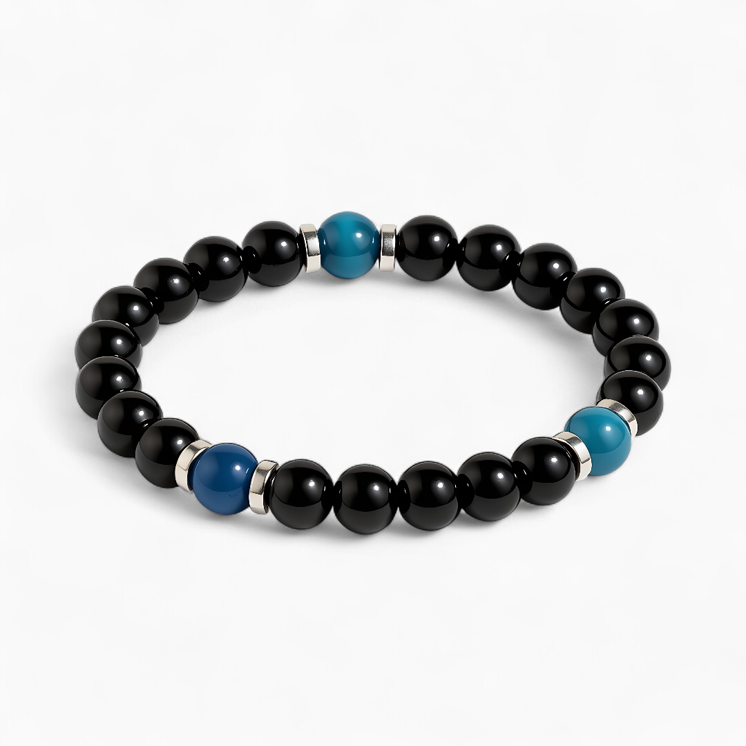 Obsidian & Blue Tiger's Eye 'Vigilance' Bracelet