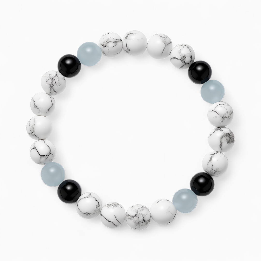 Obsidian & Howlite 'Restful Balance' Bracelet