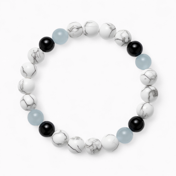 Obsidian & Howlite 'Restful Balance' Bracelet