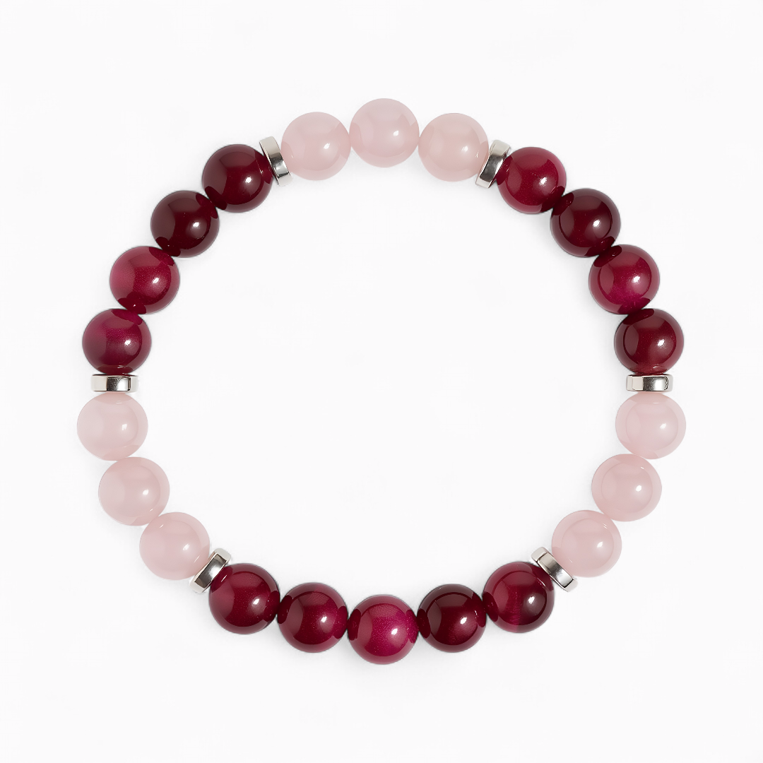 Pink Tiger's Eye & Rose Quartz 'Compassion' Bracelet