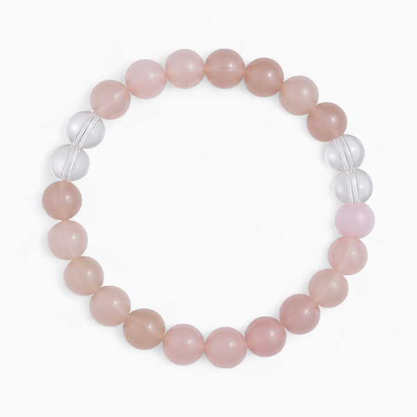 Clear Quartz & Rose Quartz 'Heartfelt Clarity' Bracelet