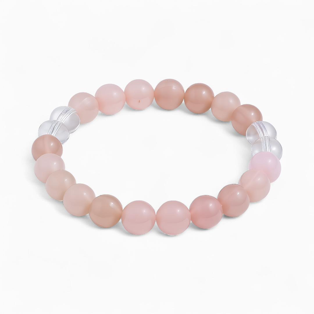 Clear Quartz & Rose Quartz 'Heartfelt Clarity' Bracelet