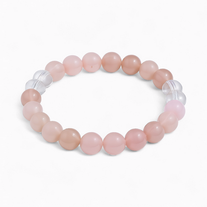 Clear Quartz & Rose Quartz 'Heartfelt Clarity' Bracelet