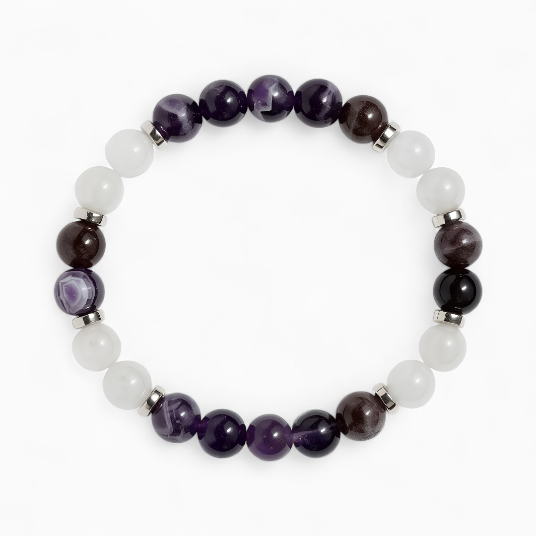 Amethyst & White Jade 'Grace' Bracelet