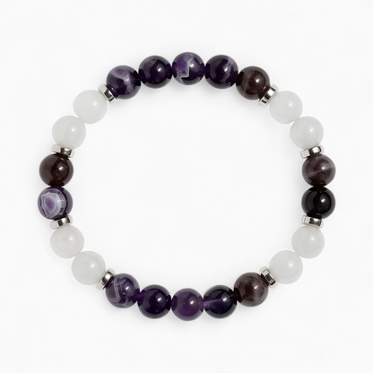 Amethyst & White Jade 'Grace' Bracelet