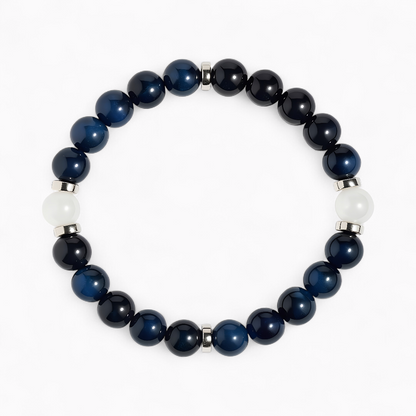 Blue Tiger's Eye & White Jade 'Brilliance' Bracelet