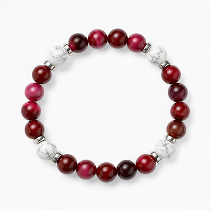 Pink Tiger's Eye & Howlite 'Cheerful Spirit' Bracelet