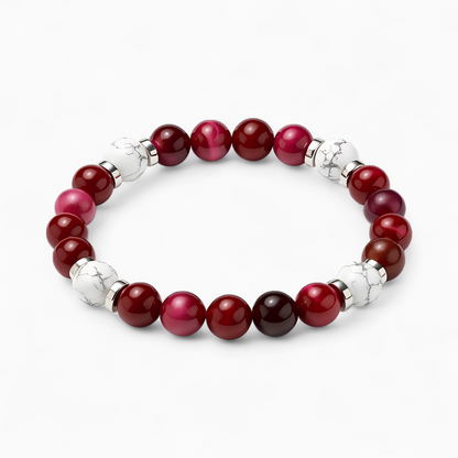 Pink Tiger's Eye & Howlite 'Cheerful Spirit' Bracelet