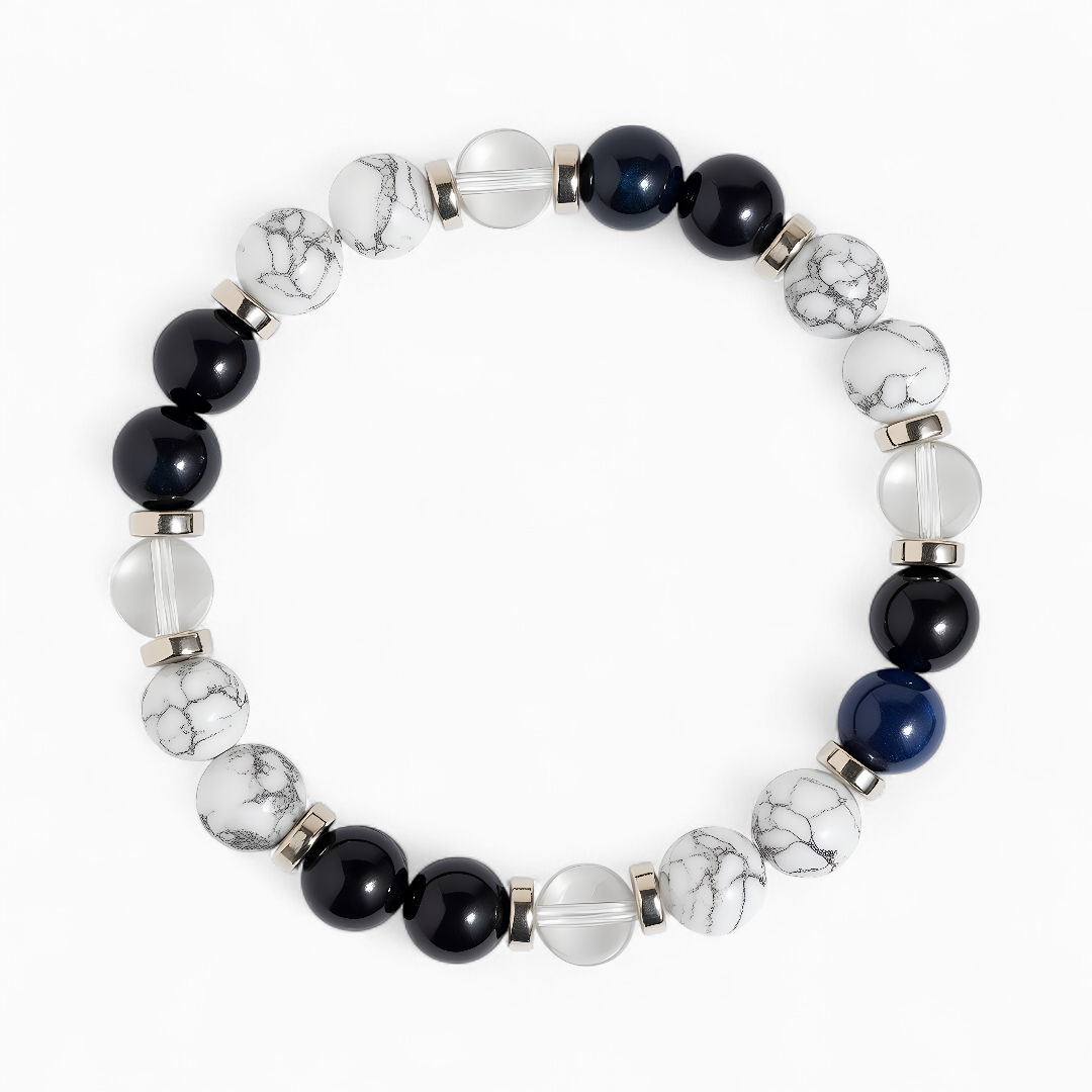 Blue Tiger's Eye & Clear Quartz 'Stillness' Bracelet