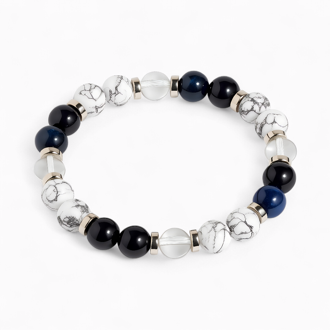 Blue Tiger's Eye & Clear Quartz 'Stillness' Bracelet