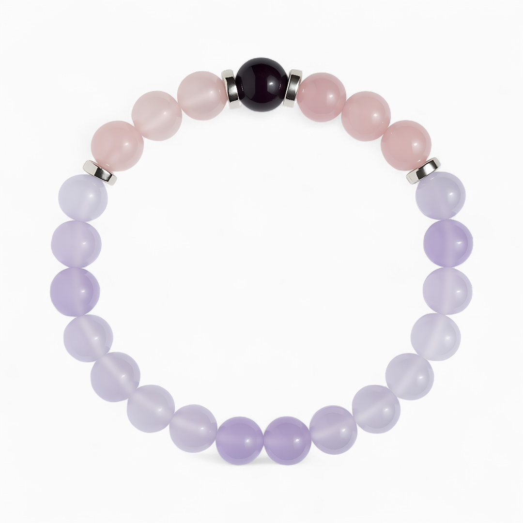 Rose Quartz & Violet Chalcedony 'Comfort' Bracelet