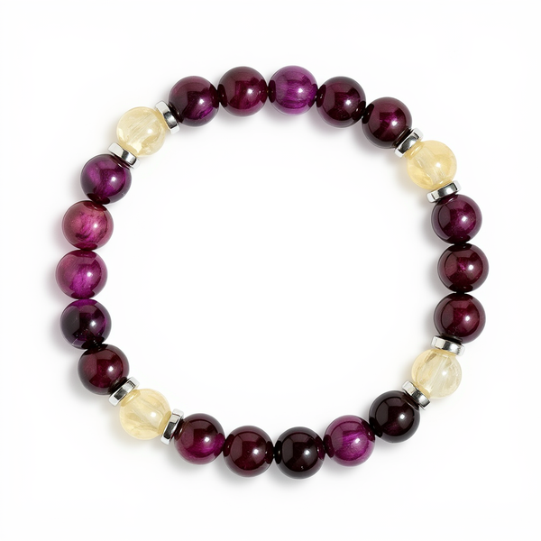 Purple Tiger's Eye & Citrine 'Focused Power' Bracelet