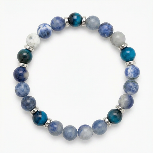 Sodalite & Royal Blue Tiger's Eye 'Deep Focus' Bracelet