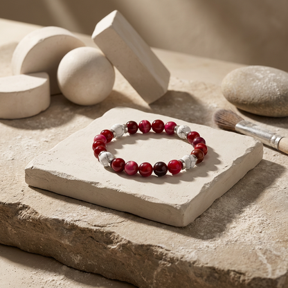 Pink Tiger's Eye & Howlite 'Cheerful Spirit' Bracelet