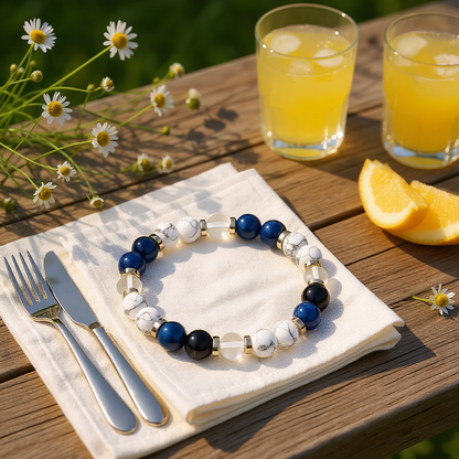 Blue Tiger's Eye & Clear Quartz 'Stillness' Bracelet
